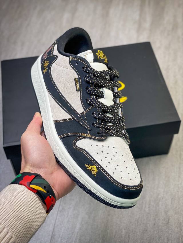 ￥220 Fragment X Travis Scott X 黑悟空 Air Jordan 1 Low 三方联名倒钩 性价比原盒出货 全新的三方联名低帮倒钩鞋面 - 点击图像关闭