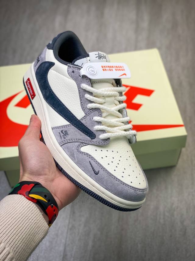 ￥300 纯原级Travis Scott X Fragment Design X Air Jordan 1 Low Og Sp Aj1 乔1 Sup 斯图西联名