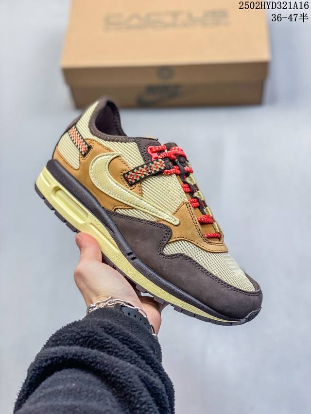 460 公司级带半码 Nike Air Max 1 Ts联名卡其棕小麦倒钩复古休闲跑步鞋 Do9392-200 尺码：36-47半 编码：02Hyd321A16