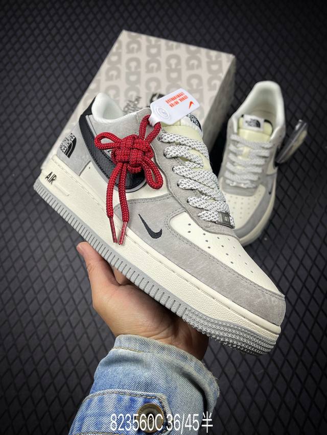 340 C支持放店 Nk Air Force 1'07 Low 北面联名 灰底灰猪八 空军一号低帮休闲板鞋 Xz6188-763 #定制皮料 定制鞋盒 配件齐全