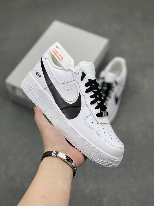 工厂套现 福利特价110 原本地200版本 Nike Air Force 1 Low 07 黑白大勾 原楦头原纸板 打造纯正低帮空军版型专注外贸渠道 全掌内置蜂