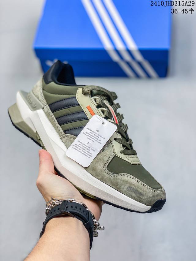 170 Adidas Pt 网布织物绒面革 时尚复古运动 减震 低帮 生活休闲鞋 男女同款 灰棕紫 10Jhd315A29