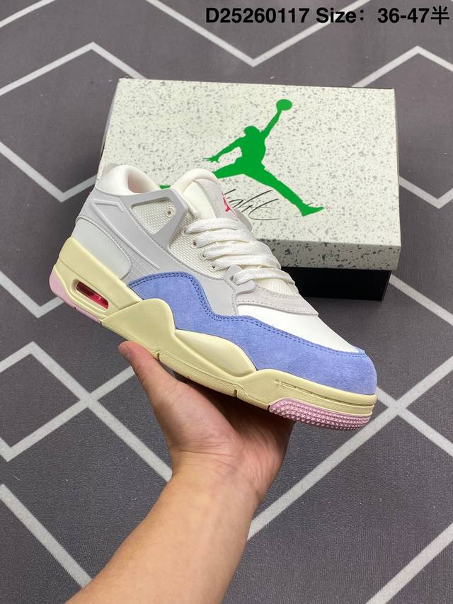 180 公司级 带半码 Jordan Air Jordan 4 Rm 复古单品 防滑 低帮 复古篮球鞋 男款黑米此款鞋采用近几年比较流行的版型设计，外观时尚大气 - 点击图像关闭