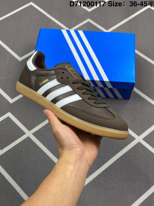 140 真标阿迪达斯三叶草Adidas Originals Samba Og 桑巴舞系列绅士德训足球风百搭低帮休闲运动板鞋 货号:Ie6522 尺码:36～ 4