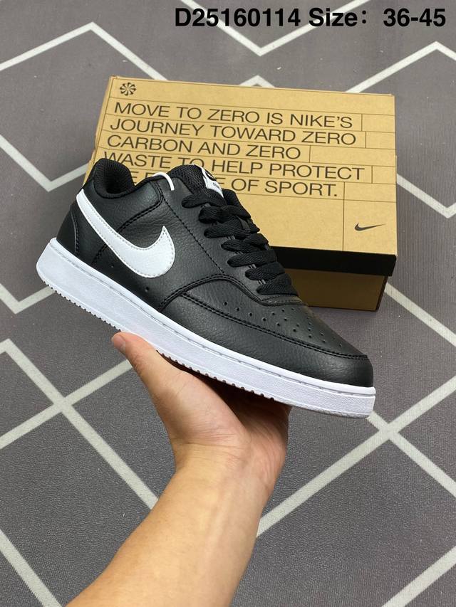 120 真标Nike Court Vision Low 低帮百搭透气休闲运动板鞋，经典耐用的设计，兼顾舒适脚感和出众风范，演绎匠心之作。结构性的支撑贴合感结合复