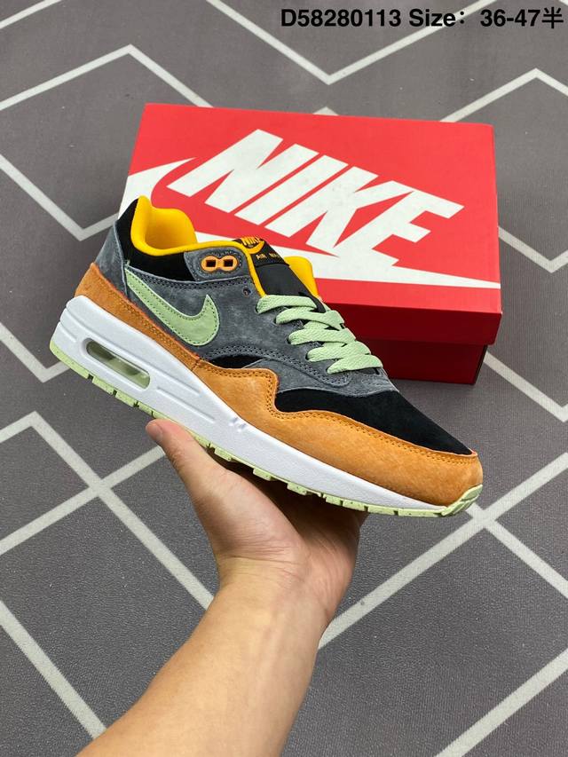 200 公司级Nike Air Max 1 Air Max 气垫 全新配色 鞋身材质均选择皮革、织物、麂皮多种材质覆盖，保证质感的前提下，层次感也相当不错。细节 - 点击图像关闭