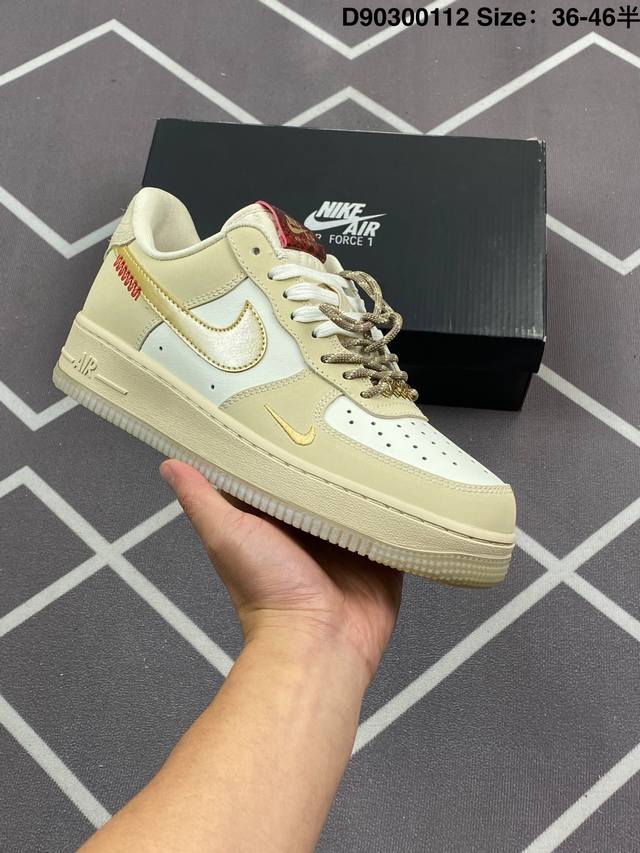 210 公司级Air Force 1 ‘07 Low 蛇年白棕 原楦头原纸板 打造纯正空军版型 #专注外贸渠道 全掌内置蜂窝气垫 #原盒配件 原厂中底钢印、拉帮