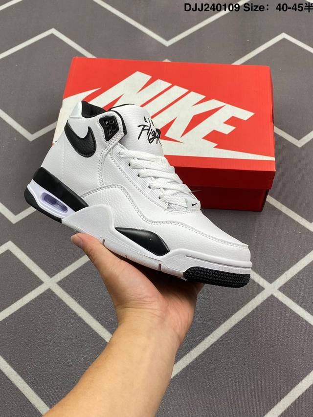 170 真标Nike Flight Legacy 皮革 经典复古风格 减震防滑耐磨中帮 复古篮球鞋 货号:Bq4212-102 尺码:40 40.5 41 42