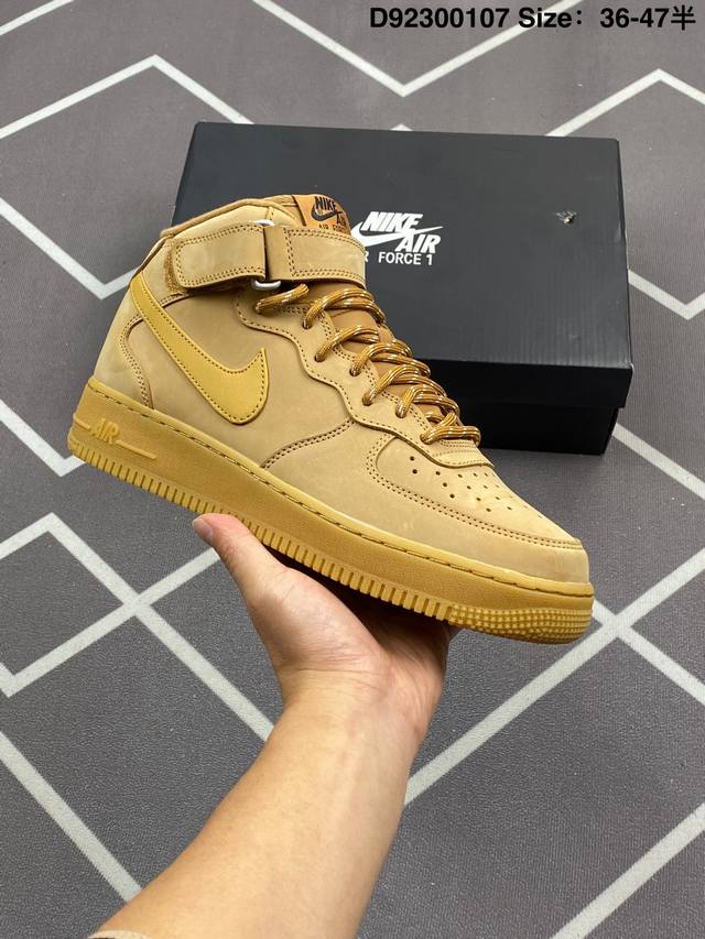 210 公司级Af1耐克 Nike Air Force 1 ‘07 空军一号小白鞋 中帮 魔术贴 厚底增高百搭休闲运动板鞋 原楦头原纸板 打造纯正空军版型，专注