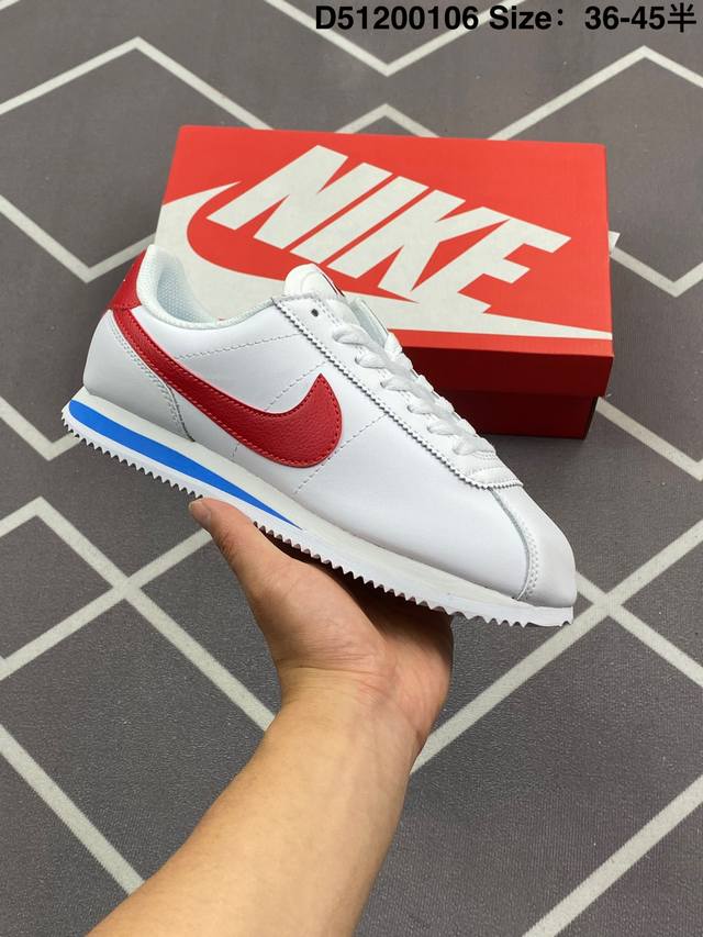 140 Nk Classic Cortez Leather 阿甘复古初代皮革慢跑鞋 Fq8144-237 实体平台指令订单 全套原纸板楦头开发 原厂数据大底磨具