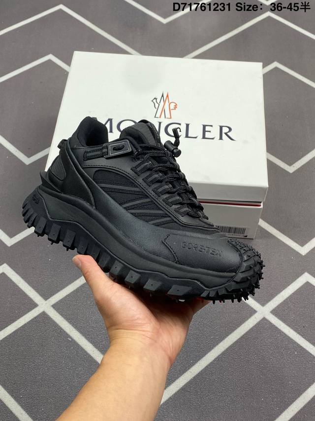 510 Moncler盟可睐 Trailgrip Gtx 抗撕裂材质 防滑 低帮 运动生活休闲鞋 男款 黑色 货号: I109A4M00350M2058999