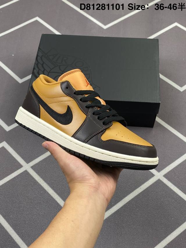 200 Air Jordan 1 Low 棕褐色 Aj1乔1低帮休闲板鞋 同步官方配色 市场唯一独家头层皮打造 原鞋原档案开发 原厂皮料 原档冲孔鞋头 正确满胶