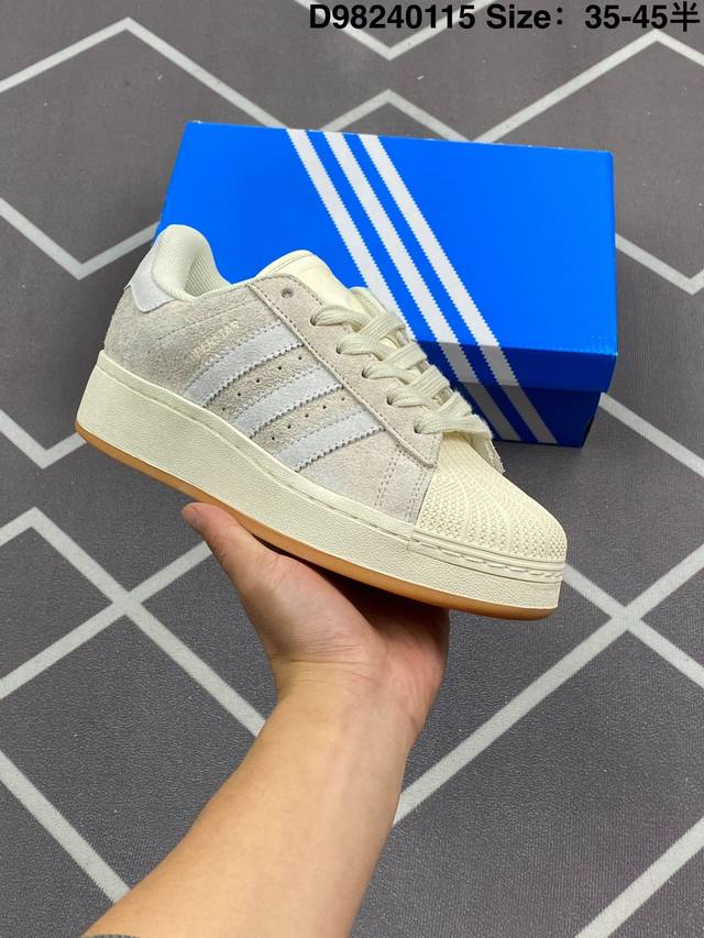 170 真标Adidas Originals Superstar Xlg 贝壳头系列低帮厚底松糕经典百搭休闲运动板鞋 货号:Ig2124 尺码:35.5 36