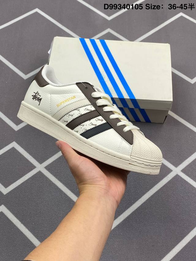 230 Adidas Superstar X Supreme 潮牌联名款 阿迪达斯三叶草贝壳头板鞋 Diy定制款 牛皮材质 公司级 真标带半码 Size:36-