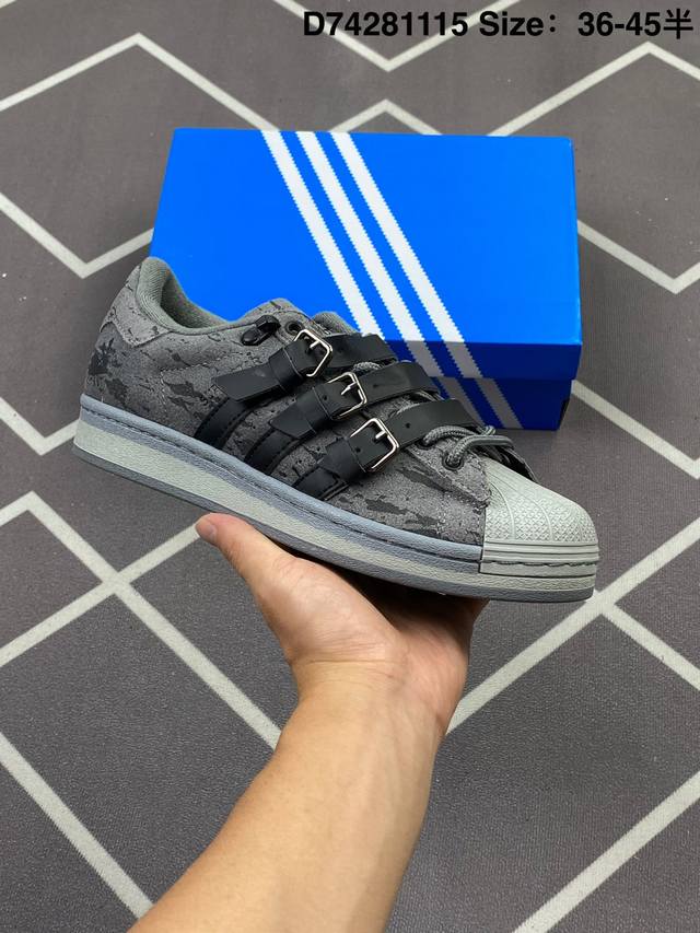 200 公司级阿迪达斯Adidas三叶草 Originals Superstar贝壳头系列低帮经典百搭休闲运动板鞋 货号:H06344 尺码:35.5 36 3