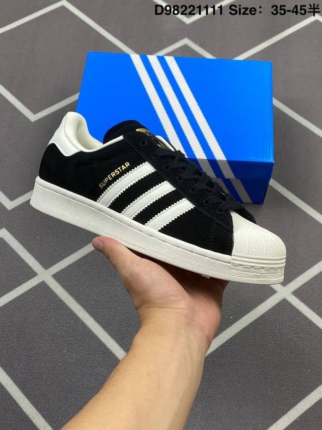 160 真标阿迪达斯Adidas三叶草 Originals Superstar贝壳头系列低帮经典百搭休闲运动板鞋 货号:Jh9159 尺码:35.5 36 36