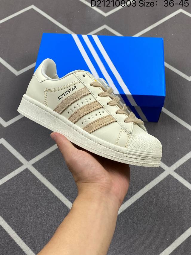 150 公司级阿迪达斯Adidas三叶草 Originals Superstar 贝壳头系列低帮经典百搭休闲运动板鞋 货号:If1779 尺码:如图 D2121