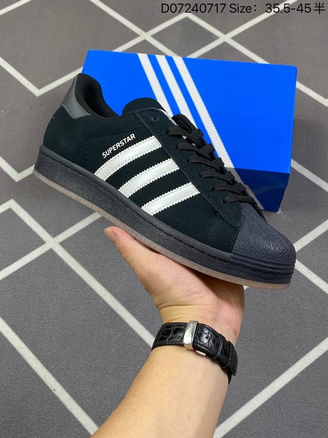 170 真标阿迪达斯 三叶草 Adidas Superstar Pro Model 真标头层皮 贝壳头经典高帮板鞋 货号:Fv5722 尺码:35.5 36 3