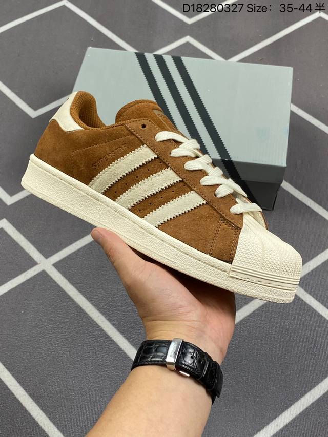 200 公司级阿迪达斯Adidas三叶草 Originals Superstar”Sail/Green/Lace“贝壳头系列低帮经典百搭休闲运动板鞋 货号:Ig