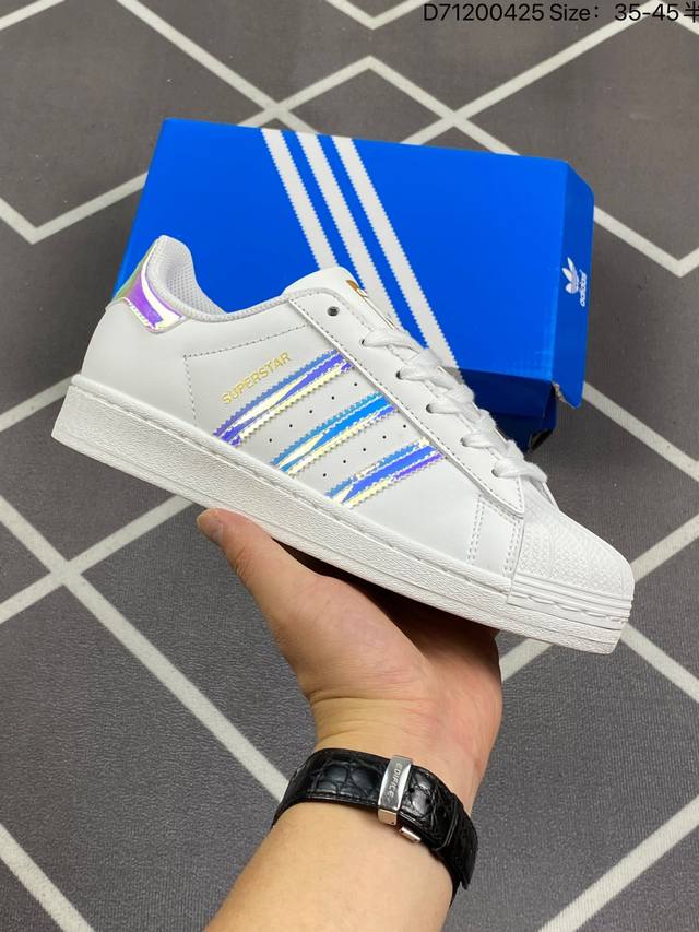 140 真标半码制 阿迪达斯/三叶草Adidas Originals Superstar 经典贝壳头系列低帮百搭休闲运动板鞋 D71200425 Size：35