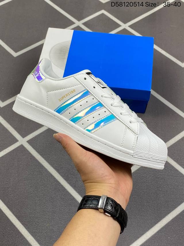 90 阿迪达斯Adidas三叶草 Originals Superstar Pride Rm贝壳头系列低帮经典百搭休闲运动板鞋 货号:B27136 尺码:如图 I - 点击图像关闭