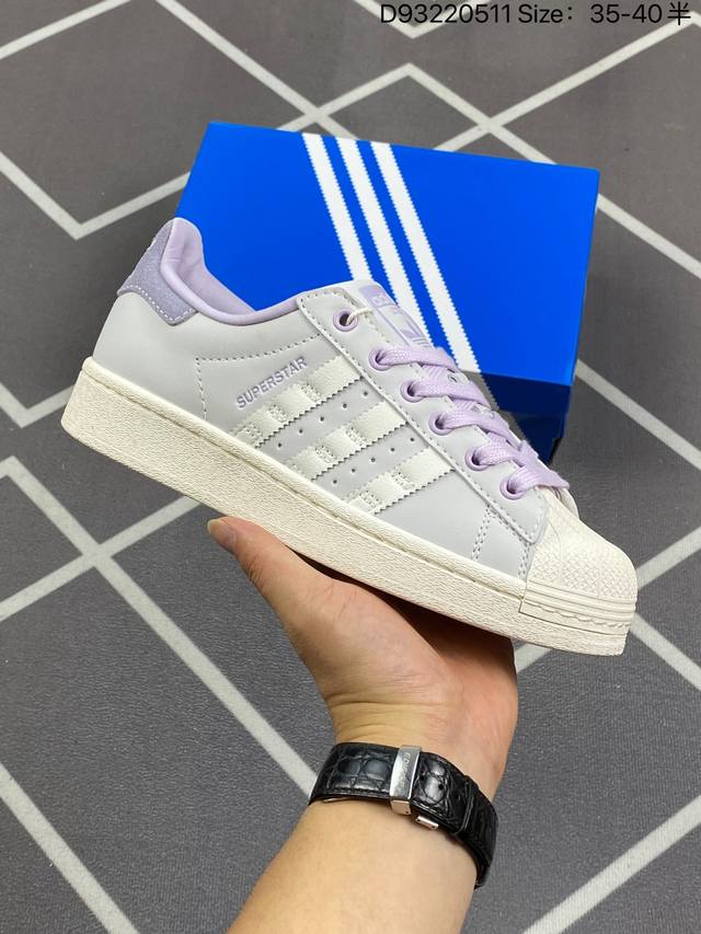 160 阿迪达斯 Adidas Superstar 三叶草经典贝壳头系列 新款休闲板鞋潮流男女士运动鞋 ，鞋面柔软皮革材质 标志性的贝壳鞋头，锯齿三条纹，简约的