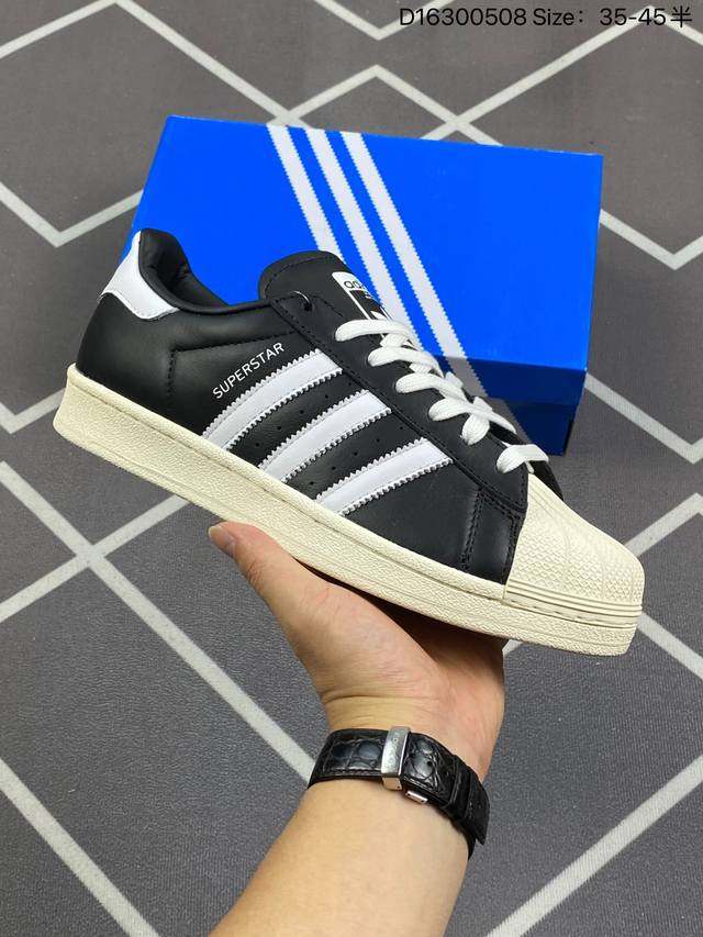 210 公司级阿迪达斯 Adidas Originals Superstar W 渠道正品订单 诠释市场最高工艺水平 贝壳头经典小白板鞋 专柜上架同步配色 全鞋