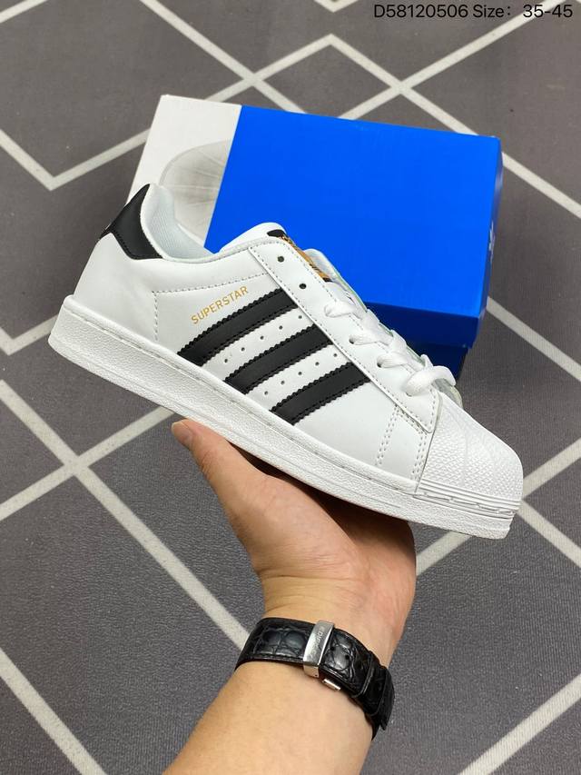 90 阿迪达斯Adidas三叶草 Originals Superstar Pride Rm贝壳头系列低帮经典百搭休闲运动板鞋！ 货号:Eg4958 编码：D58 - 点击图像关闭