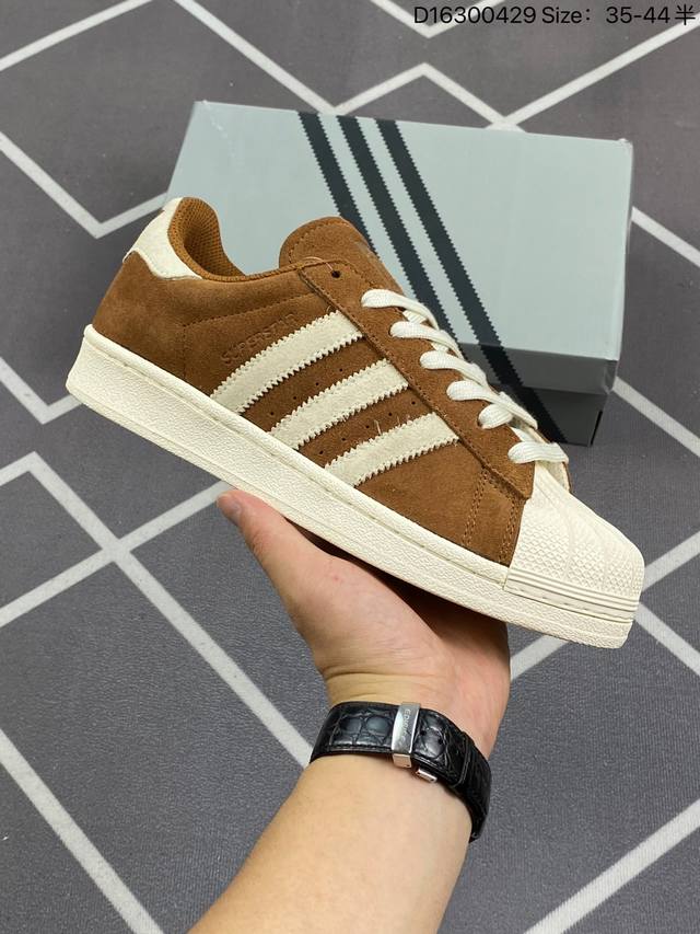 210 阿迪达斯Adidas三叶草 Originals Superstar”Sail/Green/Lace“贝壳头系列低帮经典百搭休闲运动板鞋 货号:Ig304