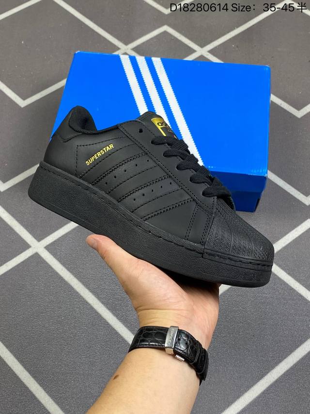 200 Adidas Originals Superstar Xlg 贝壳头系列低帮厚底松糕经典百搭休闲运动板鞋 Id4655尺码：35-45半 D182806