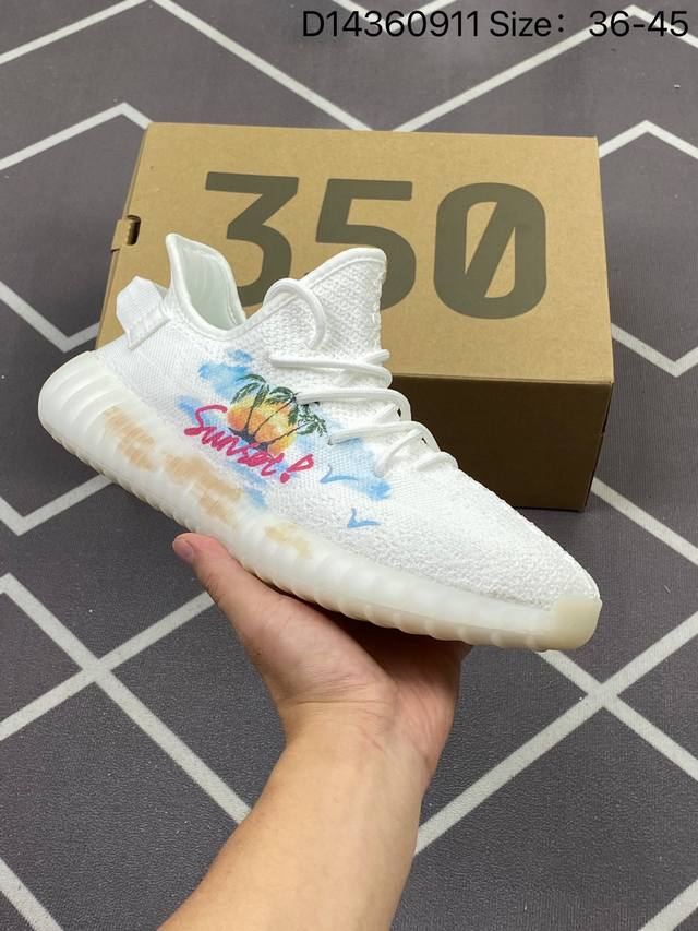 250 椰子Adidas/阿迪达斯Adidas Yeezy Boost 350 V2"Cloud White Reflective百搭轻便爆米花中底休闲运动慢跑