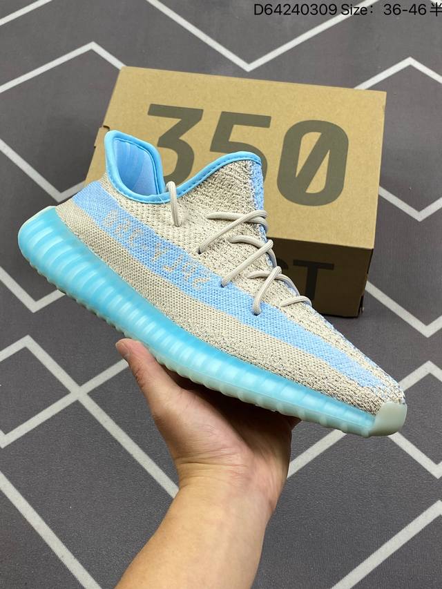 170 Adidas 阿迪达斯 Yeezy Boost 350V2 椰子爆米花休闲运动跑鞋 透气缓震舒适 货号：Xr9655 编码：D64240309 Size - 点击图像关闭