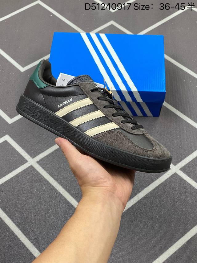 170 阿迪达斯 Adidas Originals Gazelle Indoor 复古三叶草防滑透明橡胶板鞋经典运动鞋。这款经典鞋,忠于原版设计,缀撞色三条纹和 - 点击图像关闭