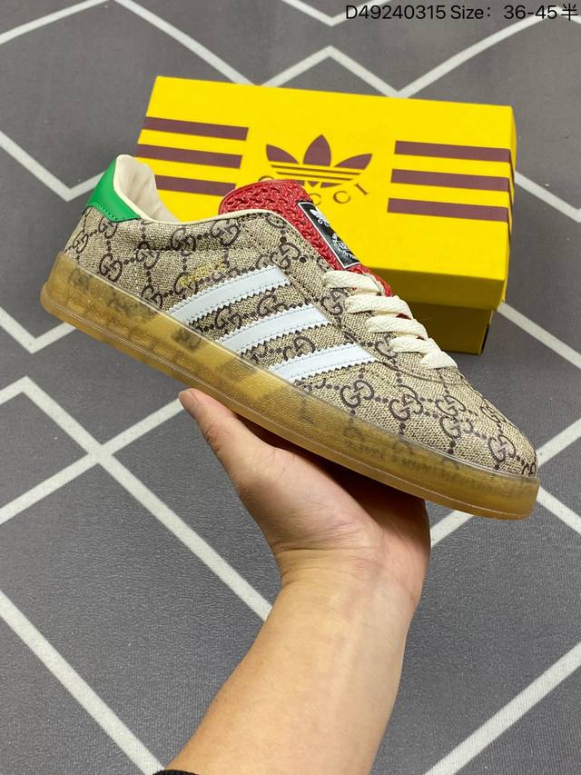 170 Adidas Originals X Gucci古驰Gazelle经典休闲板鞋 货号：715222 D49240315 Size：36-45半