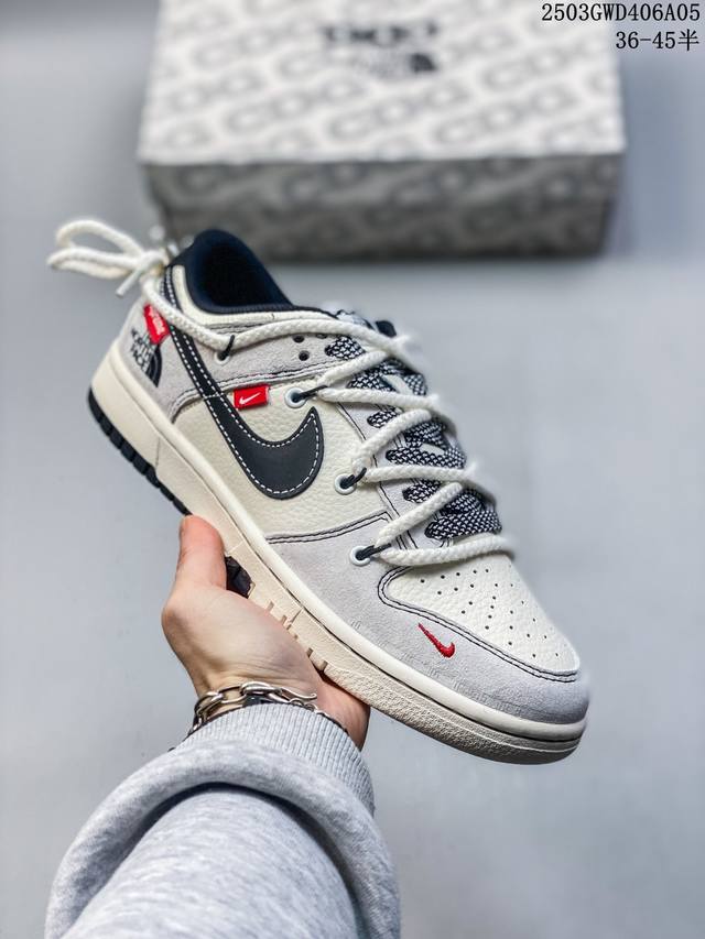 340 海外爆款限量发售！公司级 Nike Sb Dunk Low“北面 X Sup三方联名——绑带猪八黑勾” 周年高端定制 低帮休闲板鞋 定制鞋盒 大厂纯原品