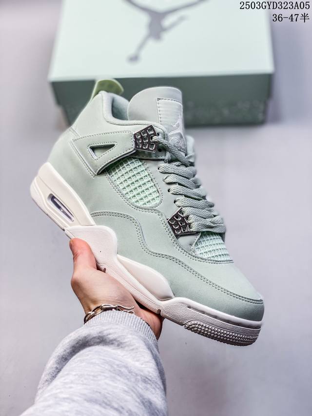 330 F版 Air Jordan 4 Retro 乔丹四代“Net” 薄荷绿 纯原大厂出品 Air Jordan Aj4 Retro 原楦原纸板 原厂材料开发