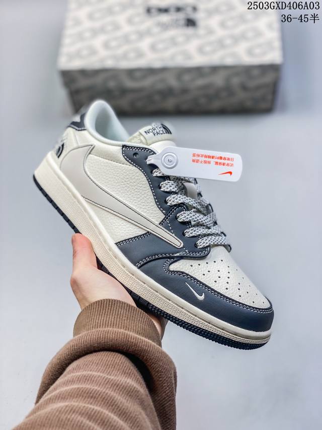 310 海外爆款限量发售！Travis Scott X Fragment Design X Jordan Air Jordan 1 Low Og Sp “北面联