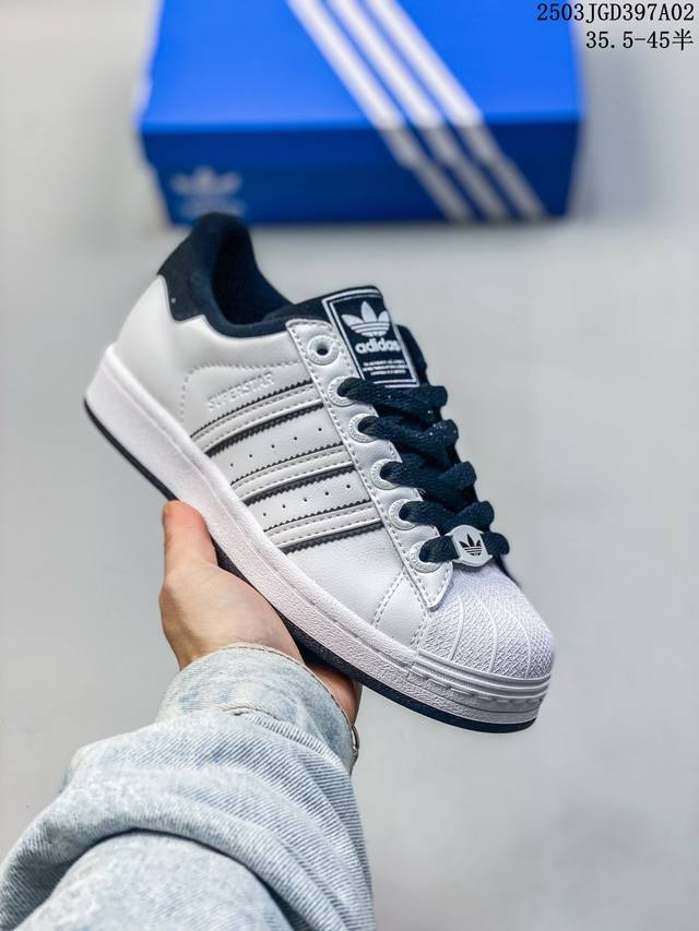 160 阿迪达斯Adidas三叶草 Originals Superstar Ii 贝壳头系列低帮经典百搭休闲运动板鞋 货号：Ji0124 码数：35 35.5 - 点击图像关闭