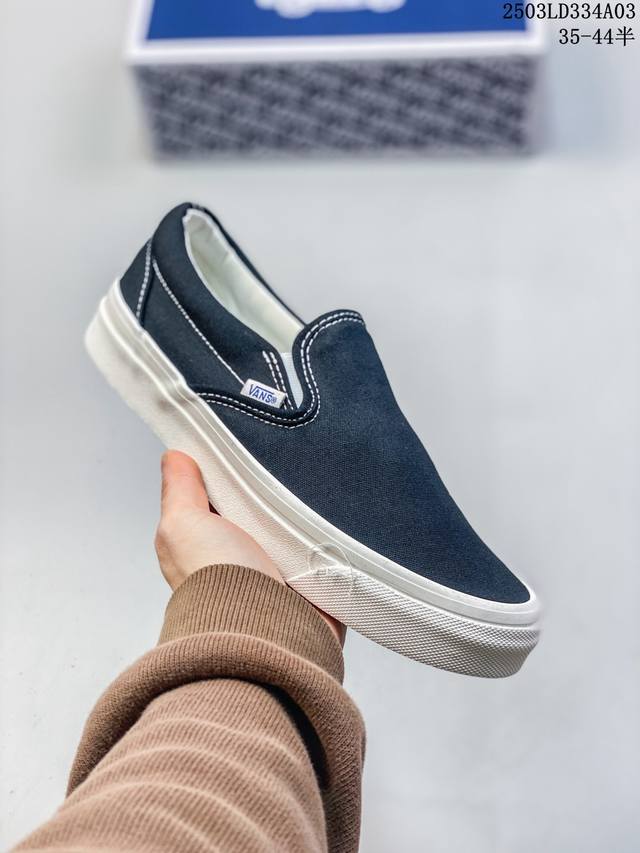 100 Vans Slip-On Og Classic Lx 高端支线 黑白一脚蹬休闲板鞋 货号：Vn0A45Jk1：35 36 36.5 37 38 38.5