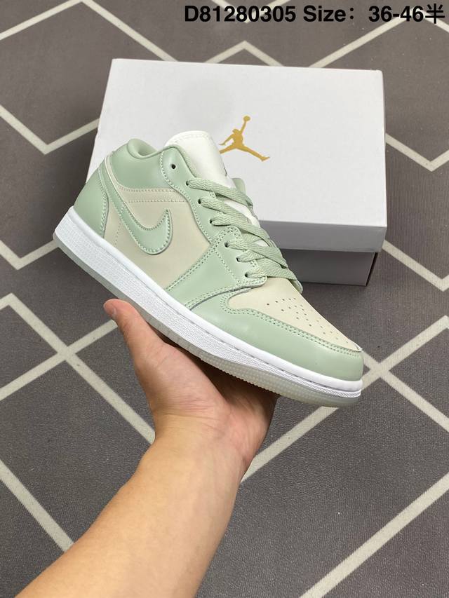 200 Jordan Air Jordan 1 Low Se“Seafoam”柔软舒适 防滑耐磨 低帮 复古篮球鞋 绿色 货号: Hf4078-100 编码:1