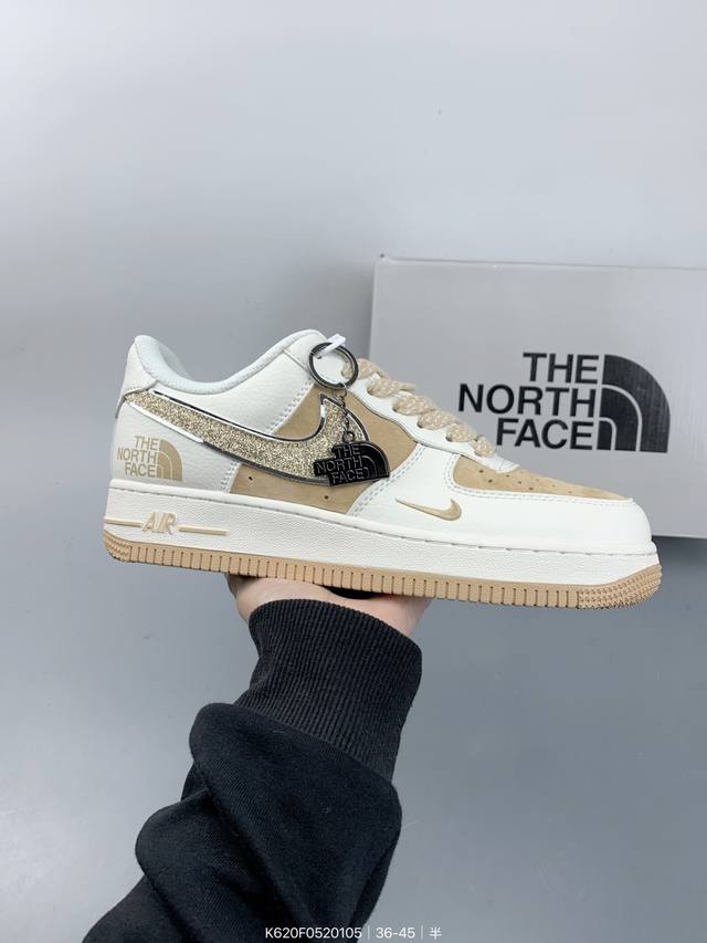 ：260 公司级Nike Air Force 1 '07 Low 北面联名空军一号 低帮 运动鞋 休闲鞋 折边针车 工艺难度大 原楦头原纸板 原装鞋盒 定制五