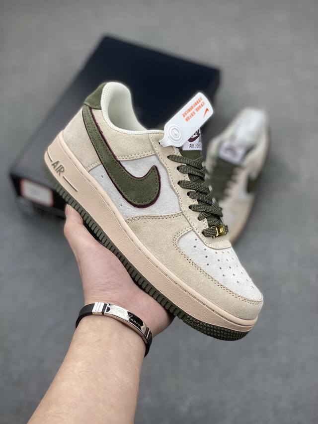 工厂套现 福利特价110 原本地240版本 海外限量发售 公司级 Nike Air Force 1 Low 灰绿全麂皮低帮空军一号休闲板鞋 定制皮料 原楦原纸板 - 点击图像关闭