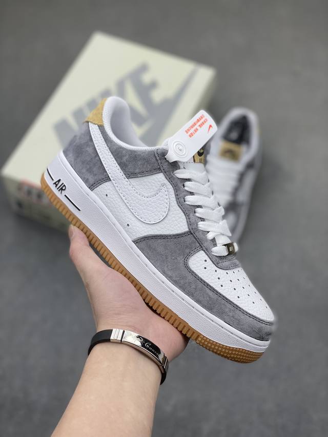 工厂套现 福利特价110 原本地240版本 公司级 Nike Air Force 1 Low ’07 灰黄 麂皮 空军一号低帮休闲板鞋 原厂麂皮 原楦原纸板 纯 - 点击图像关闭