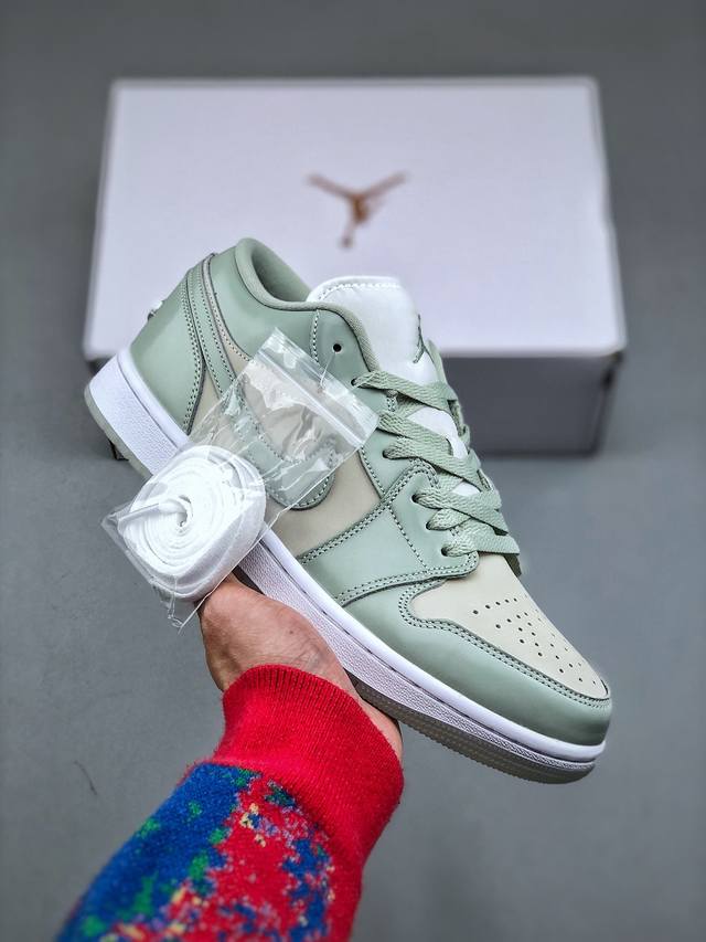 180 Air Jordan 1 Low Aj1 乔1琥珀绿 低帮文化休闲板鞋 Hf4078-100 市场唯一独家头层皮打造 原鞋原档案开发 原厂皮料 原档冲