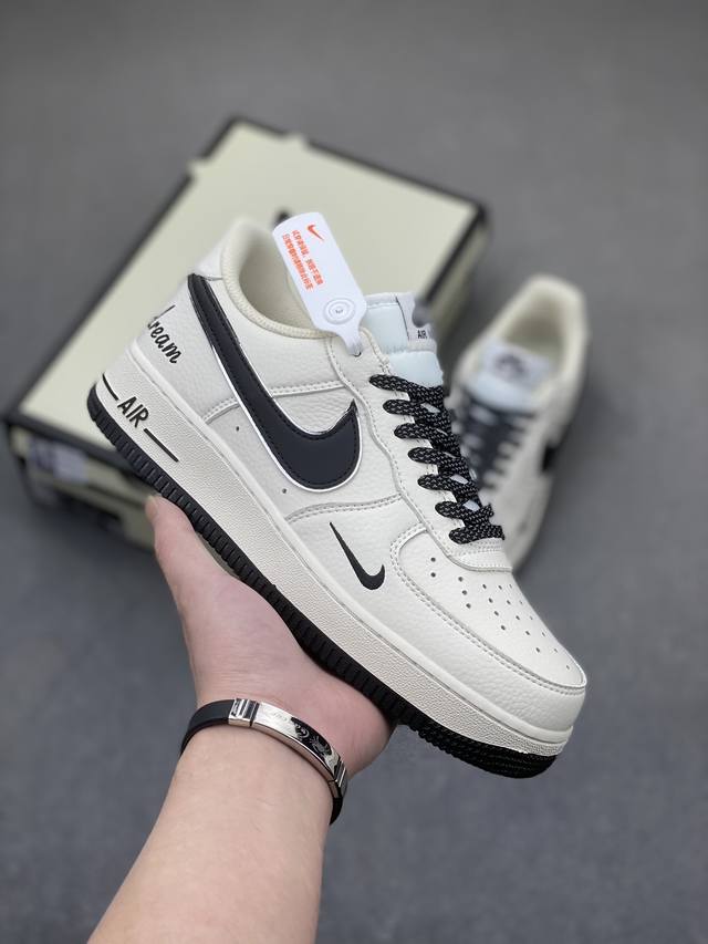 本地自取290 小红书爆款 官方定制 公司级 Nike Air Force 1 Low '07 “ Dream”白黑小勾低帮空军一号休闲板鞋 定制皮料 专属鞋盒