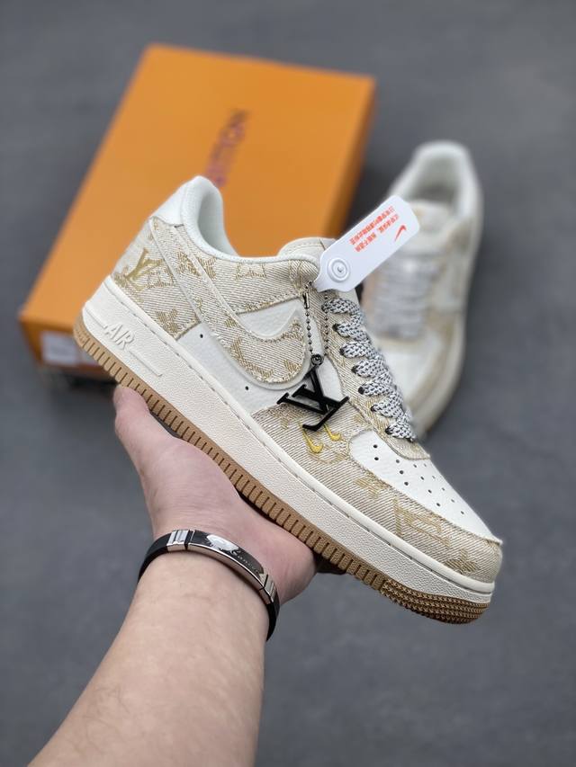 本地自取260 海外限量发售！公司级Nike Air Force 1 '07 Low “Lv联名--卡其小双勾”空军一号 低帮 运动鞋 休闲鞋 折边针车 工艺难 - 点击图像关闭