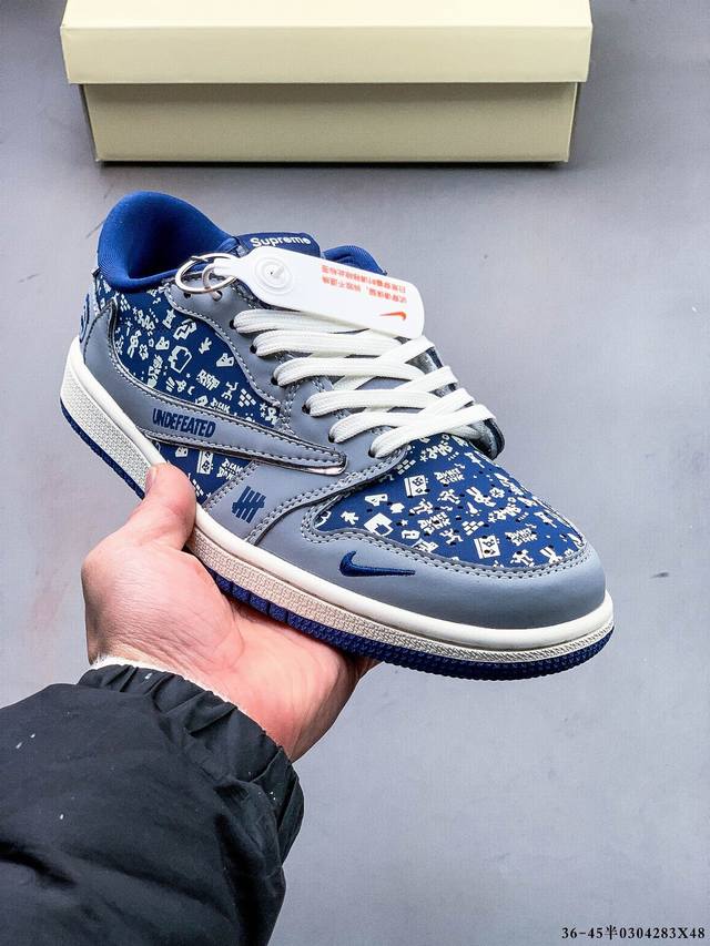 集图 330 公司级头层！耐克Nike Air Jordan 1 Low Aj1乔1 倒勾低帮潮流缓运动休闲板鞋。Aj1 低帮拼接 完美版型真头层牛皮# 内置缓 - 点击图像关闭