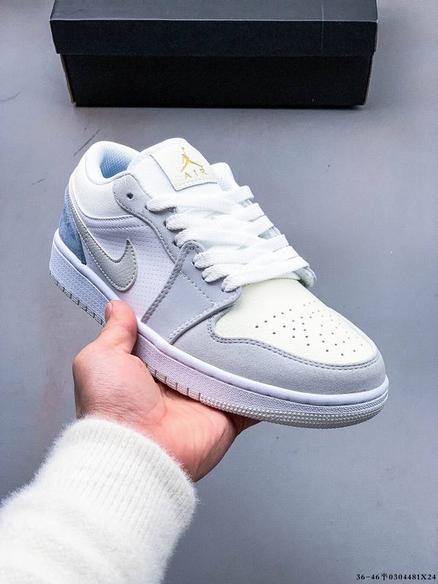 集图 170 头层真标！耐克Nike Air Jordan Low 1 乔1低帮经典休闲板鞋 0304481X24