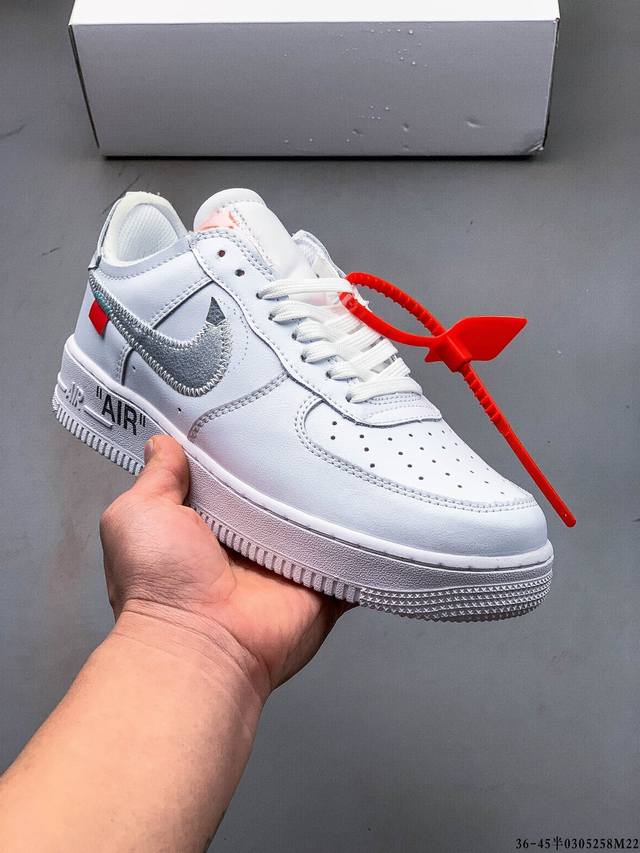 160 真标半码！Off-White X Nike Air Force 1 Ow联名空军一号低帮时尚休闲板鞋 0305258M22 - 点击图像关闭