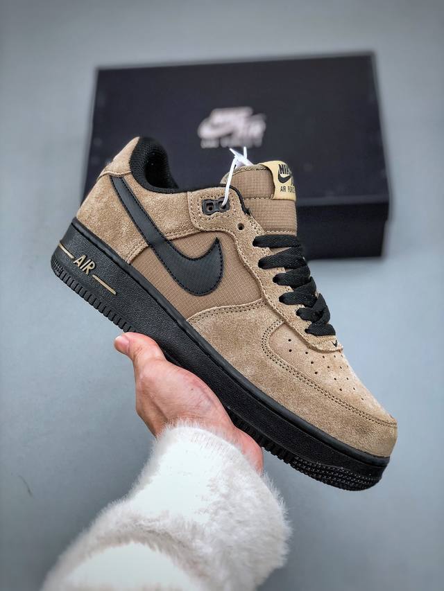 今日福利款240 Nike Air Force 1 Low 07 黑棕 原楦头原纸板 打造纯正低帮空军版型专注外贸渠道 原盒配件 原厂中底钢印、拉帮完美 货号：